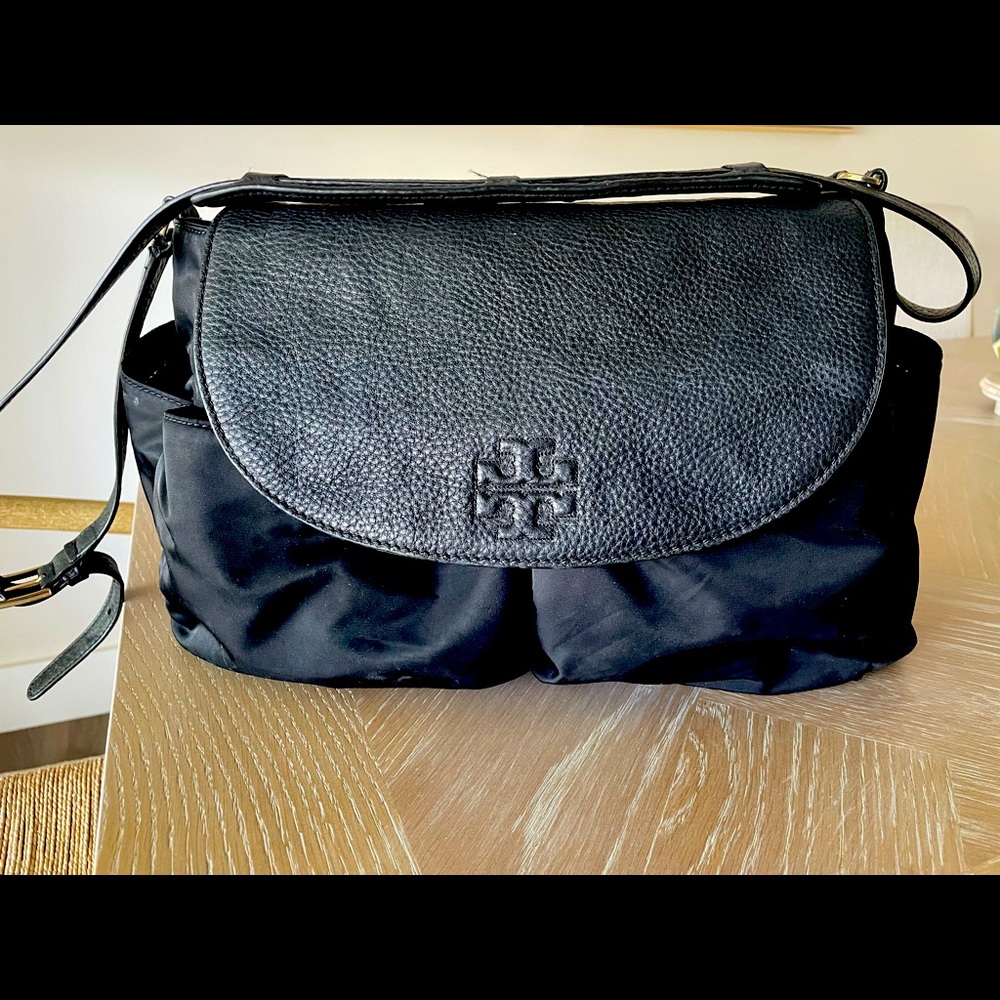 Tory Burch Black Thea Nylon Diaper Tote